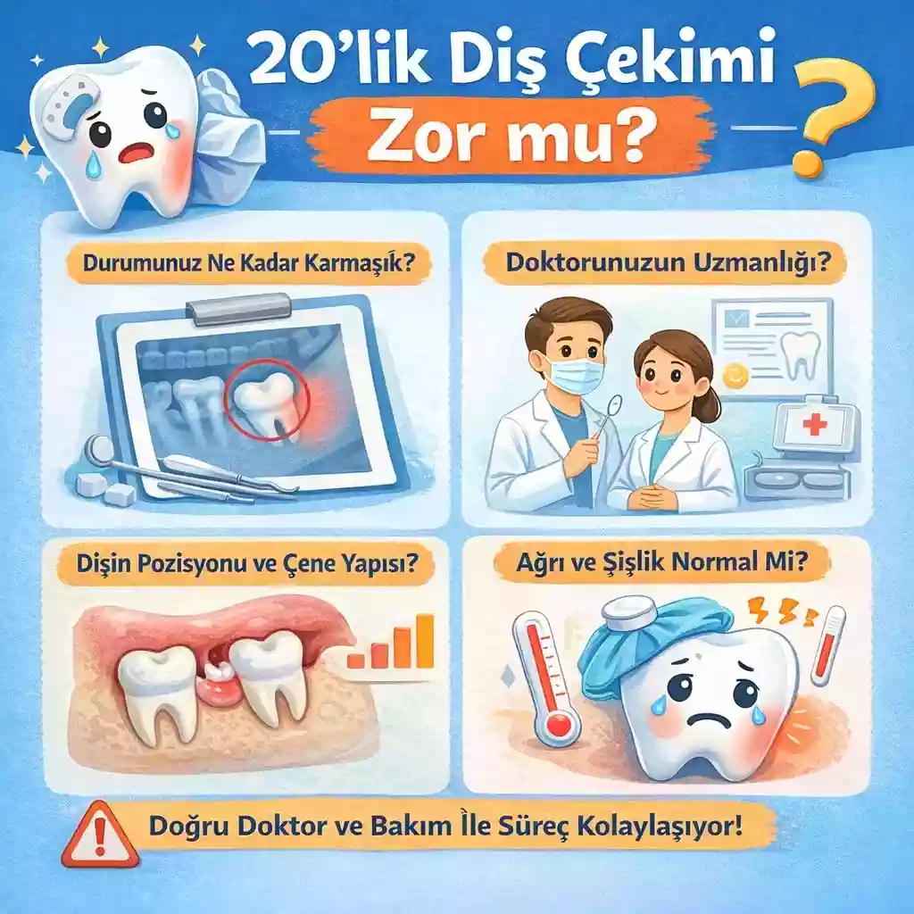 20’lik diş çekimi zor mu? Gömülü diş kök anatomisi ve çekim planlaması