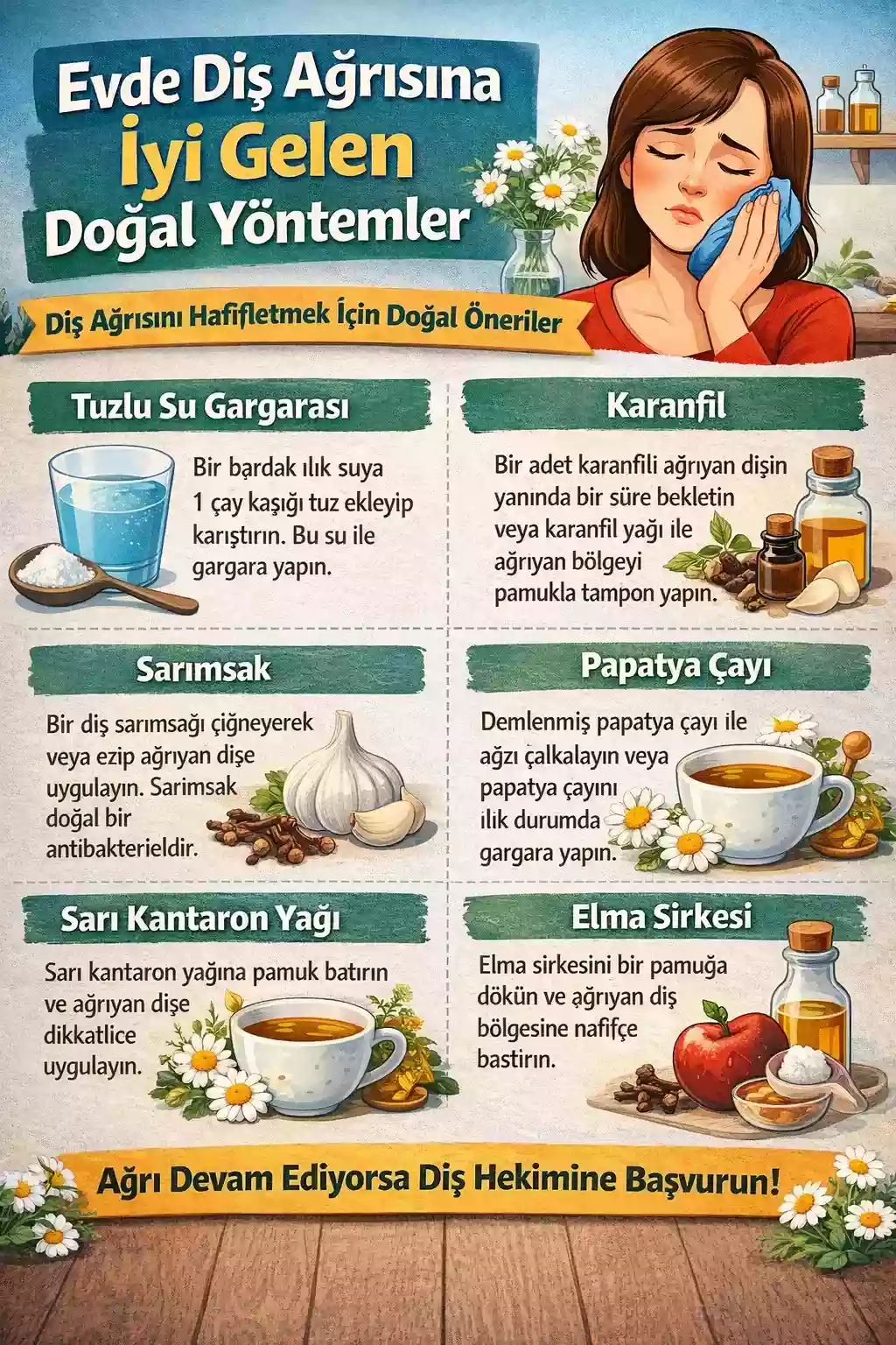 Diş Ağrısında Kaçınılması Gerekenler – Dişe aspirin bastırmayın, kolonya uygulamayın ve şişliği delmeye çalışmayın. Antibiyotiğe kendi kendinize başlamayın.