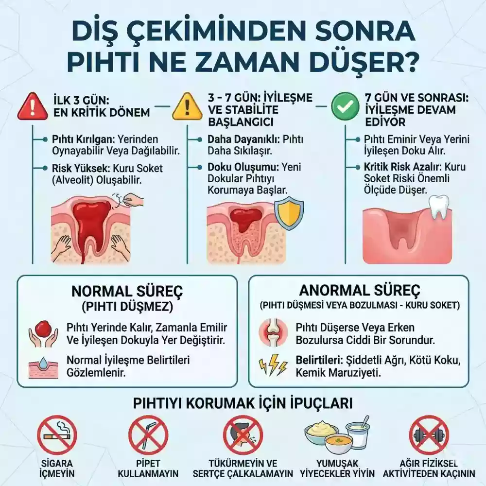 Diş çekiminden sonra pıhtı ve alveolit – pıhtının çözülme süreci