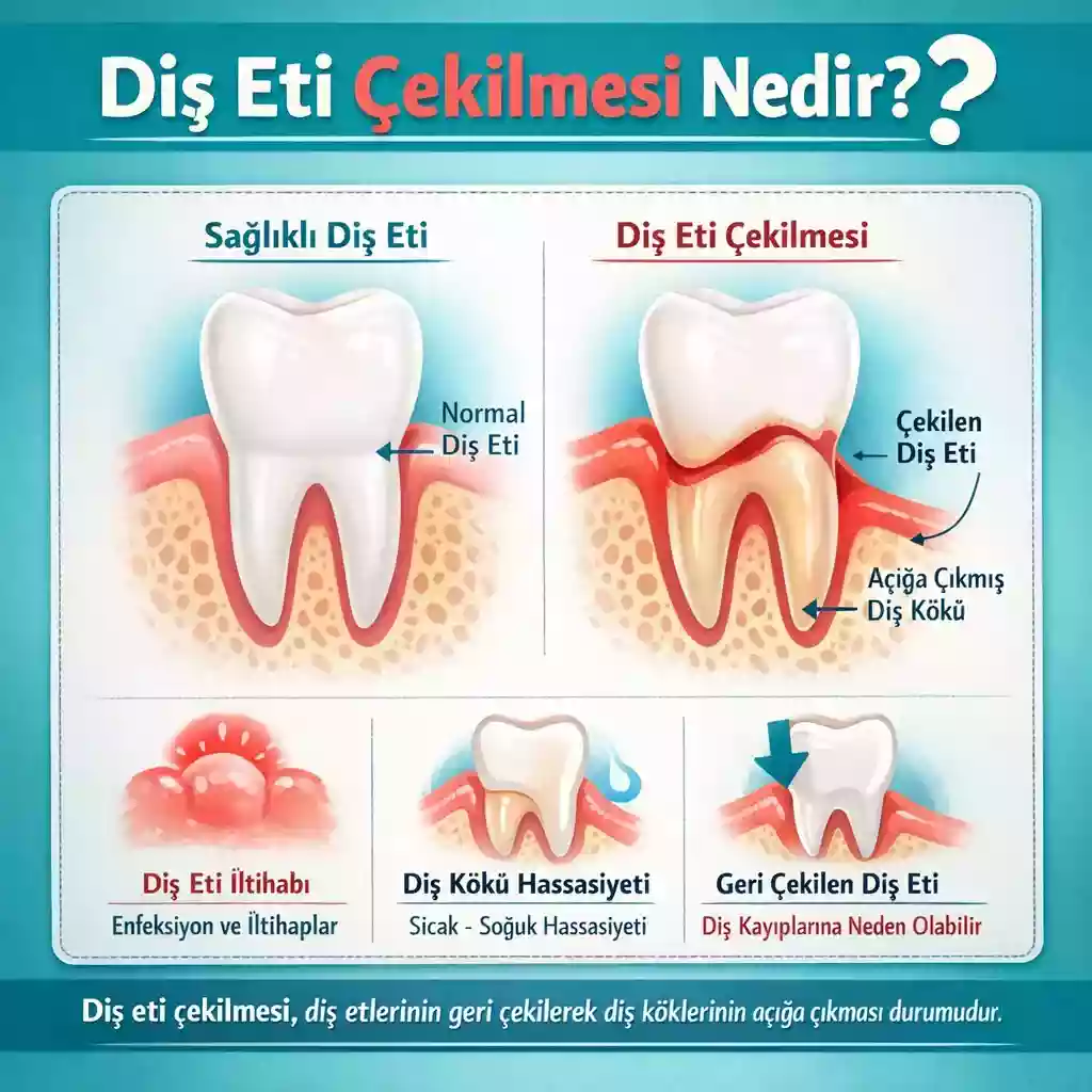 Diş eti çekilmesi nedir ve diş kökü nasıl açığa çıkar?
