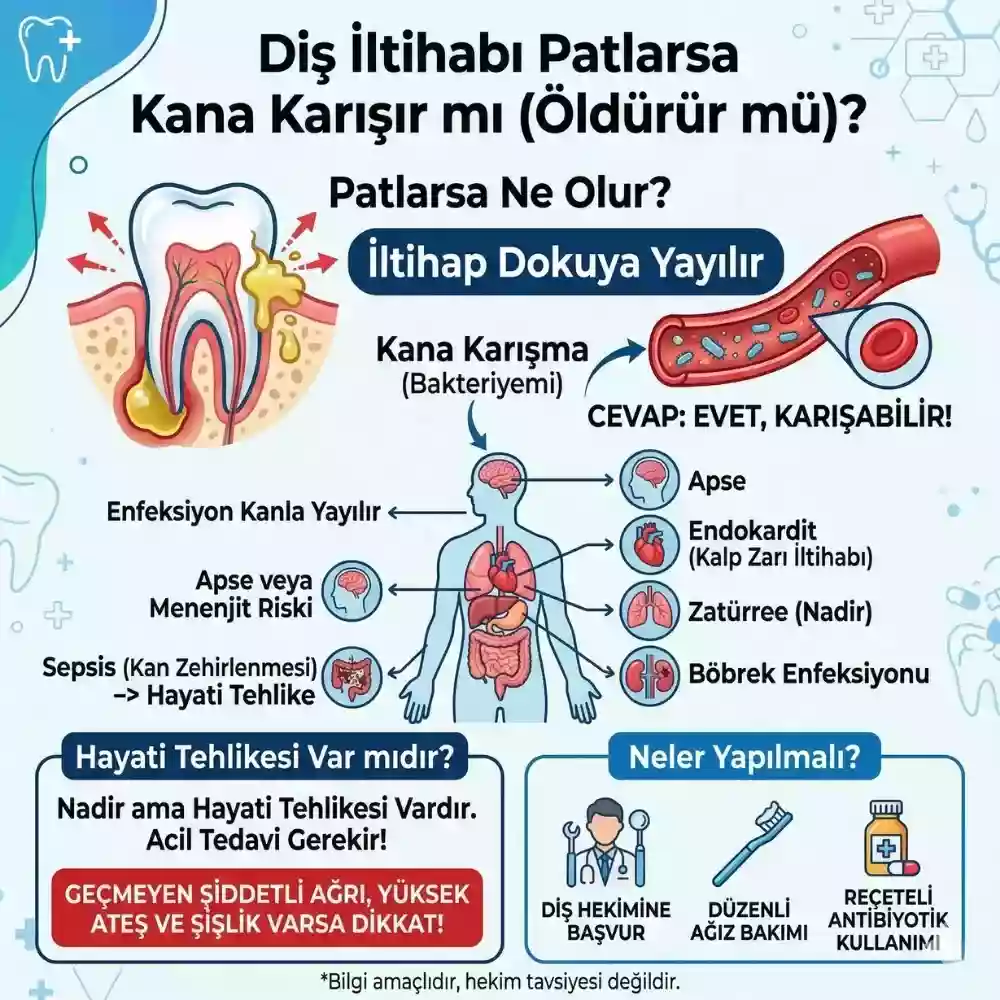 Diş İltihabı Patlarsa Kana Karışır mı