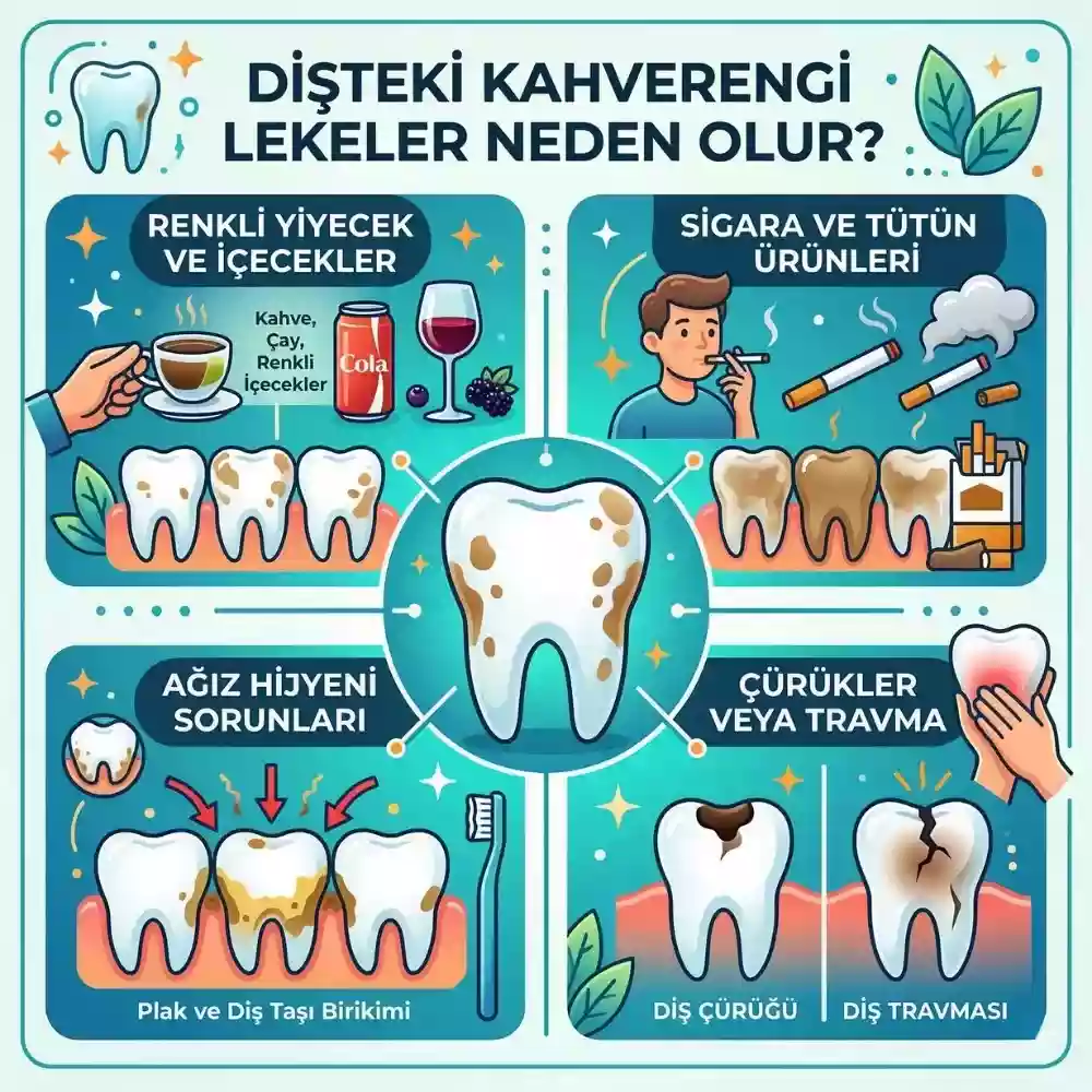 Dişteki siyah lekeler nasıl geçer – Kahverengi leke nedenleri