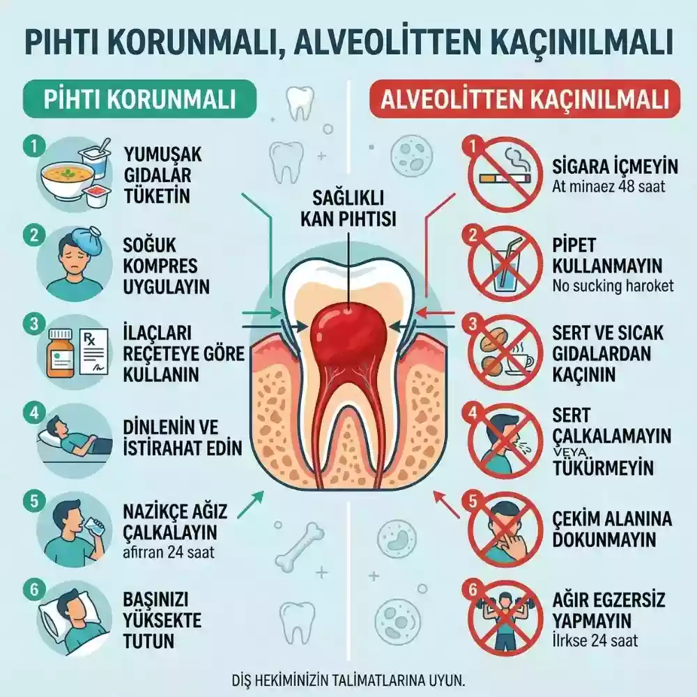 Diş çekiminden sonra pıhtı ve alveolit – pıhtıyı koruma önerileri