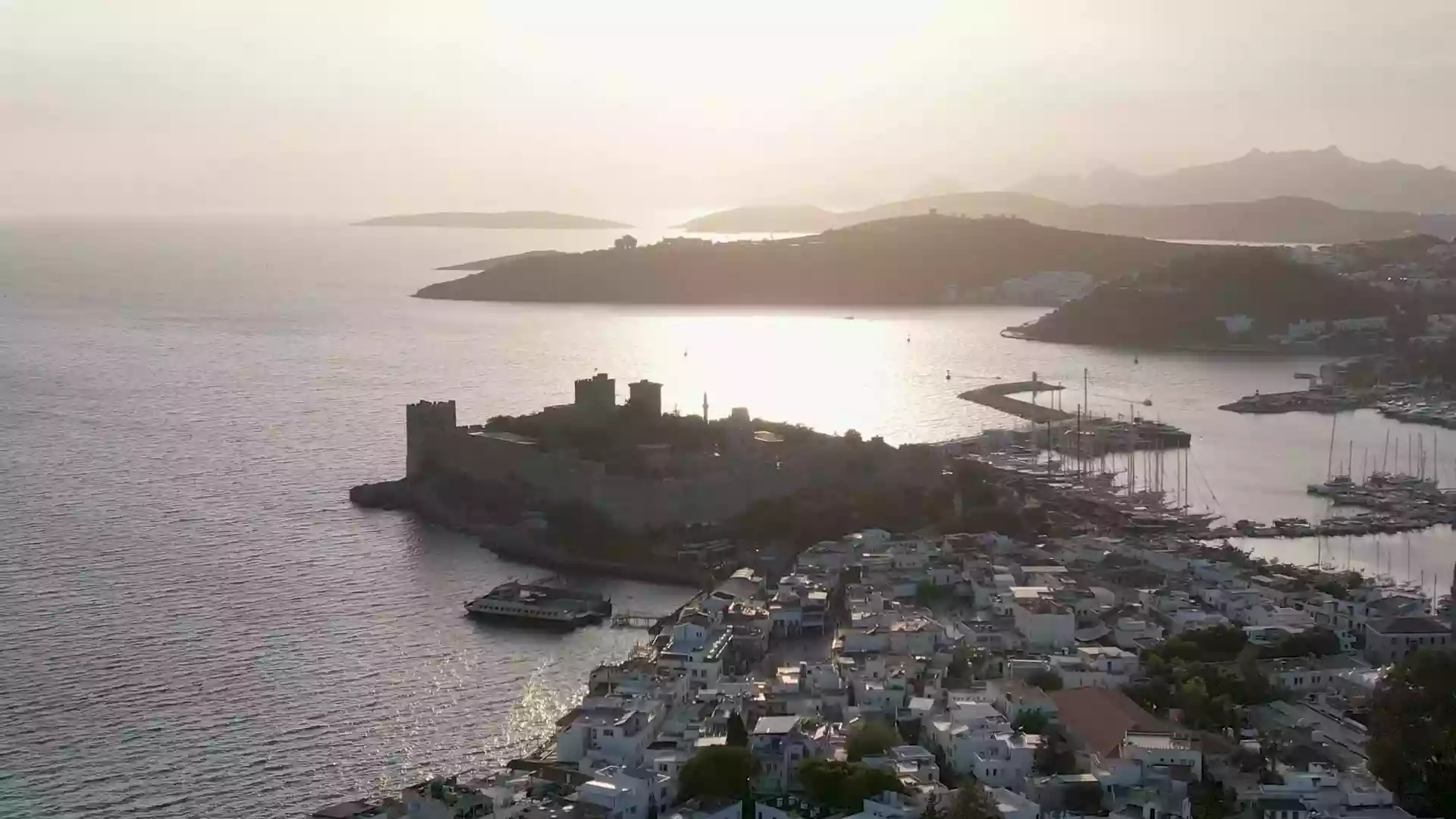 Travel to Bodrum – Bodrum coastline and marina from the air